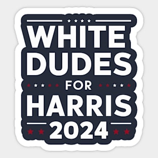 White-Dudes-For-Harris Sticker